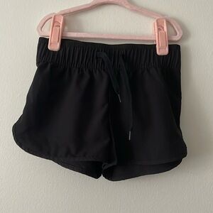 Kids Black Athletic Shorts with Drawstring